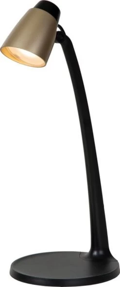Lucide Ludo Bureaulamp Zwart/Mat Goud 4,5W 3000K