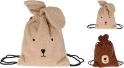 Turnzak Faux Fur Teddy 35x30 Cm Beer/Konijn - Assorti