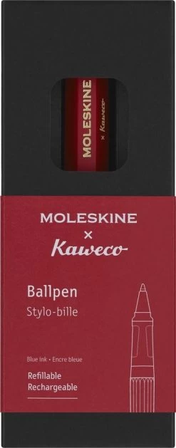 Moleskine Balpen Kaweco Rood Herbruikbaar - 1.0 Mm - Blauwe Inkt -Kantoor Artikelen product 1009310
