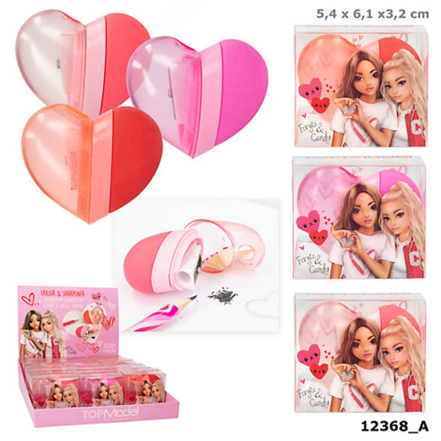 TOPModel Gom Met Slijper Hart Assorti 1 TOPModel Gom Met Slijper Hart Assorti