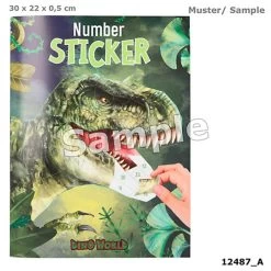 Dino World Stickers Op Nummer