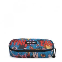 Eastpak Pennenbox Oval Single 22x9x5 Cm - Doodle Blue