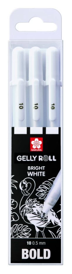 Sakura Gelly Roll Gelpen Basic 3 Stuks - Wit - 0,5mm -Kantoor Artikelen product 616713