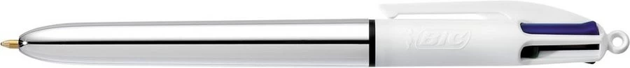 Bic 4 Colours Balpen Shine Zilver 1 Bic 4 Colours Balpen Shine Zilver