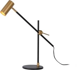 Lucide Philine Bureaulamp Zwart-Goud 1x5w GU10