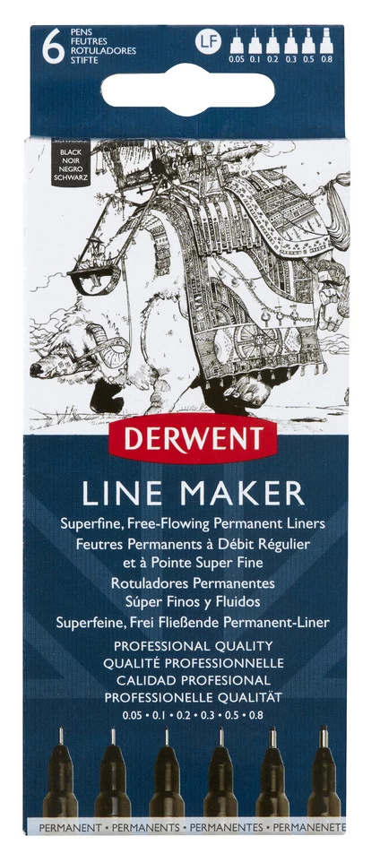 Derwent Line Maker Set Black 6 Stuks - 0.05/0.1/0.2/0.3/0.5/0.8 Mm 1 Derwent Line Maker Set Black 6 Stuks - 0.05/0.1/0.2/0.3/0.5/0.8 Mm