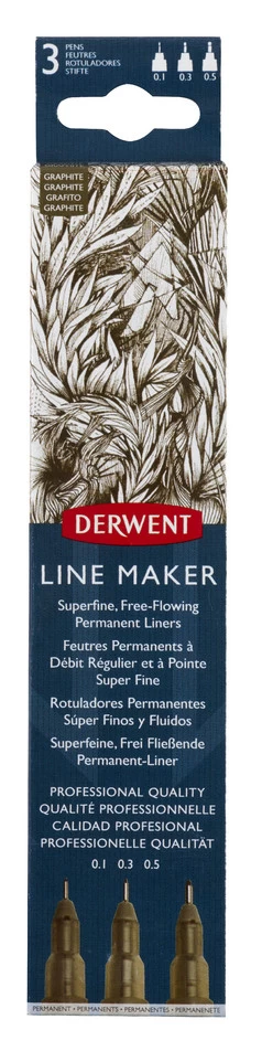 Derwent Line Maker Set Graphite 3 Stuks - 0.1/0.3/0.5 Mm