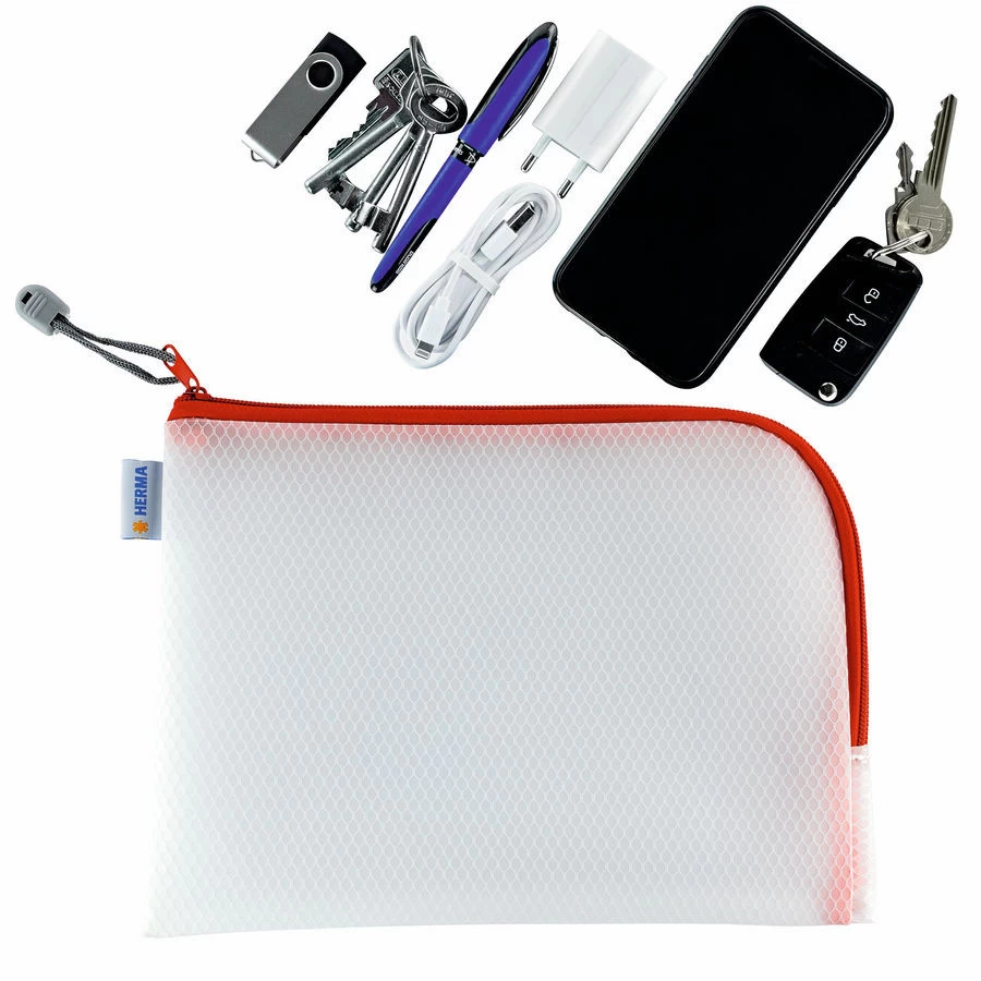 Herma Etui A5 Universeel Transparant 26x20 Cm - Rood 2 Herma Etui A5 Universeel Transparant 26x20 Cm - Rood - Afbeelding 2