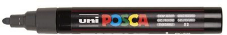Posca Verfmarker 1.8/2.5 Mm Conische Punt - Diepgrijs 1 Posca Verfmarker 1.8/2.5 Mm Conische Punt - Diepgrijs