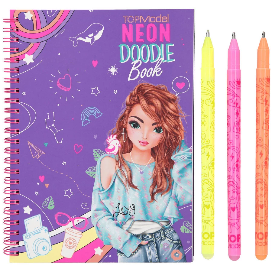 TOPModel Kleurboek Neon Doodle Met Neon Stiften 2 TOPModel Kleurboek Neon Doodle Met Neon Stiften - Afbeelding 2