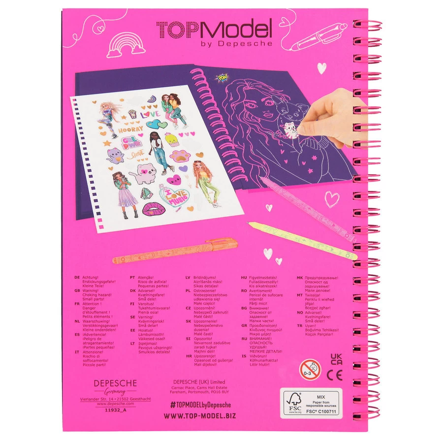 TOPModel Kleurboek Neon Doodle Met Neon Stiften 8 TOPModel Kleurboek Neon Doodle Met Neon Stiften - Afbeelding 8