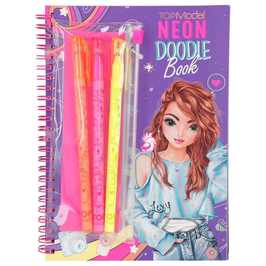 TOPModel Kleurboek Neon Doodle Met Neon Stiften 1 TOPModel Kleurboek Neon Doodle Met Neon Stiften