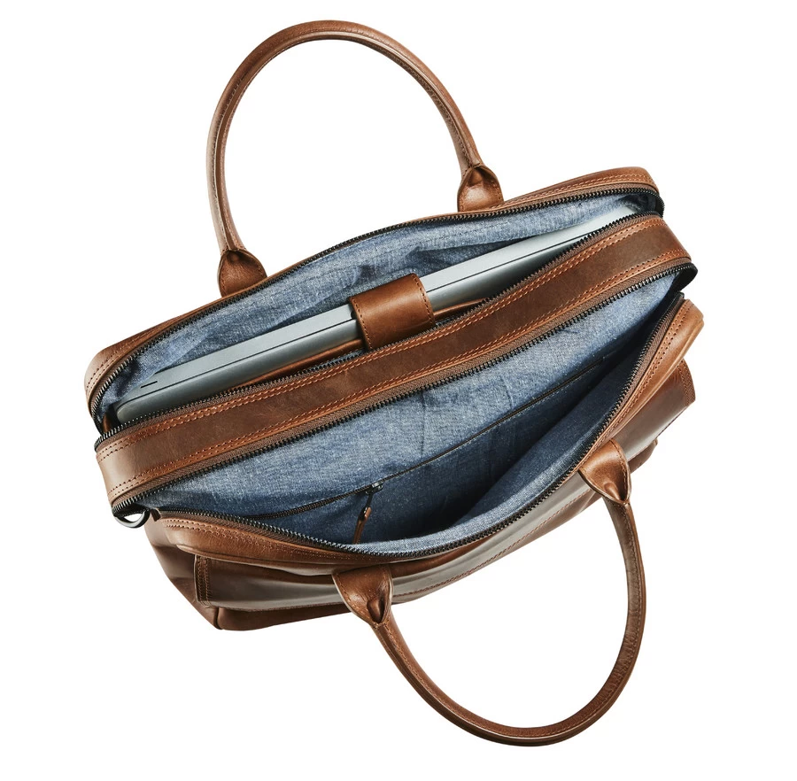 Maverick Business Tas The Original Large Bruin - Leder - Met Laptopvak 15.6" 2 Maverick Business Tas The Original Large Bruin - Leder - Met Laptopvak 15.6" - Afbeelding 2