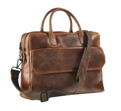 Maverick Business Tas The Original Large Bruin - Leder - Met Laptopvak 15.6"