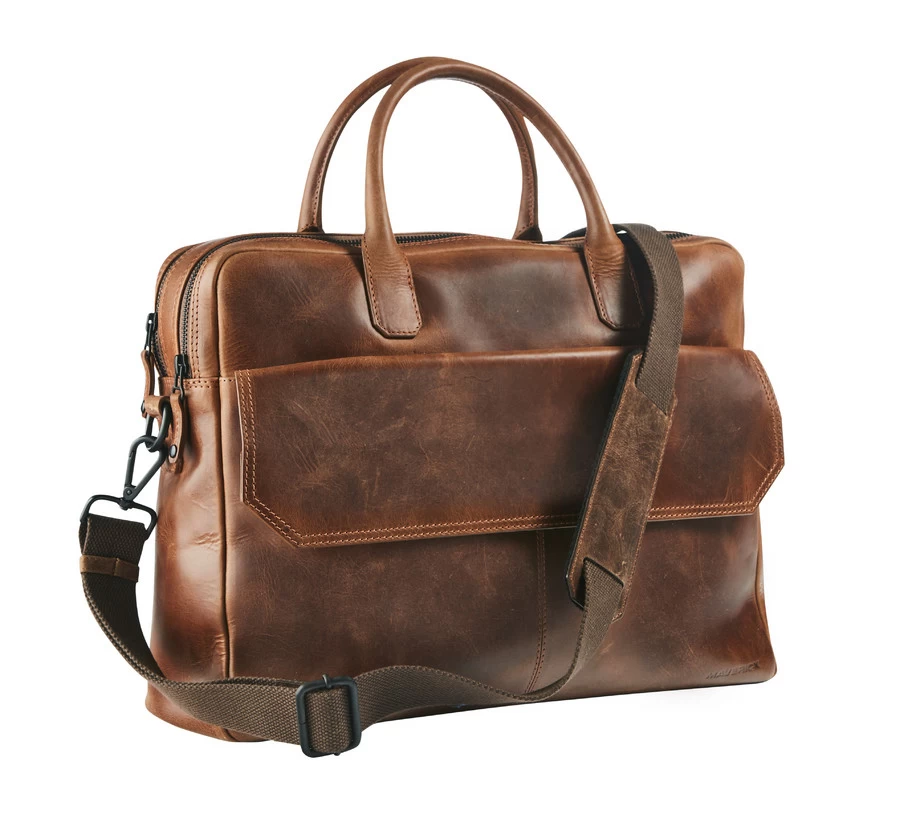 Maverick Business Tas The Original Large Bruin - Leder - Met Laptopvak 15.6" 1 Maverick Business Tas The Original Large Bruin - Leder - Met Laptopvak 15.6"