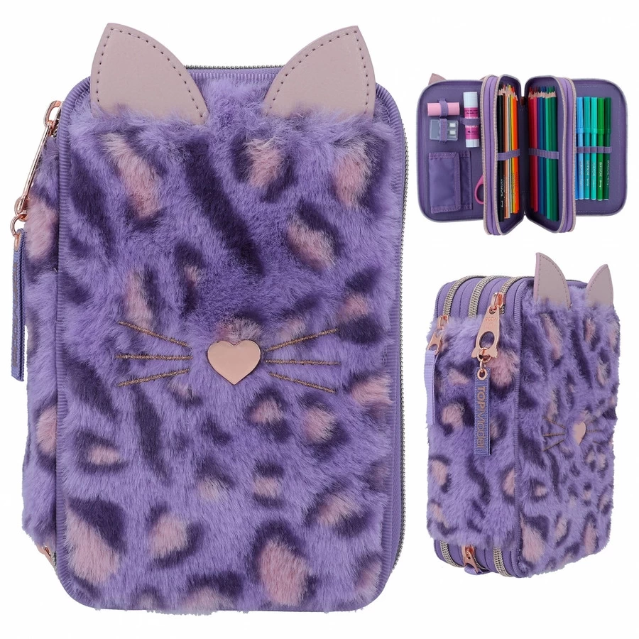 TOPModel Pennenbox Lilac Leo Love 3-vaks 1 TOPModel Pennenbox Lilac Leo Love 3-vaks